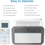 Midea Mobiles Klimagerät Silent Cool 26 Pro, 9000 BTU 2,6kW, Kühlen&Ventilieren&Entfeuchten, Raumgröße bis 88m³(33㎡), Mobile Klimaanlage mit Abluftschlauch, Weiß