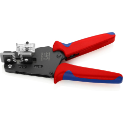 Knipex Präzisions-Abisolierzange mit Formmessern brüniert, mit Mehrkomponenten-Hüllen 195 mm 12 12 10