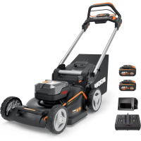 Nitro-Rasenmäher Worx 40 V (2 x 20 V) PowerShare WG749E – 46 cm, Mulchen, 2 Akkus 4 Ah und Ladegerät 