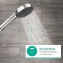 hansgrohe Pulsify Select S - rociador de ducha, teleducha con 3 tipos de chorro (versión relajante), rociador de ducha redondo (⌀ 105 mm), rociador de ducha con función antical, cromado, 24110000