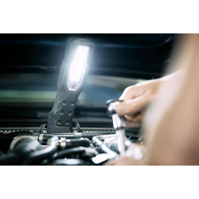 LED work light Brennenstuhl HL 1000 A IP54 with battery: COB LED, 1000 200 lm, up to 24 hours light duration, magnets and hooks, USB-C, [energy consumption class A+]