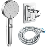 Diyxisk Juego de ducha de mano con 5 modos, cabezal de ducha de ahorro de agua con botón de parada, múltiples chorros de alta presión