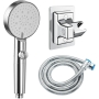 Diyxisk Hand Shower Set with 5 Modes, Water Saving Shower Head with Stop Button, Multiple High Pressure Jets