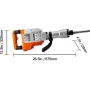 VEVOR - Martillo de demolición eléctrico de 3,500 W, para romper hormigón, 1,900 BPM, resistente, con 2 cinceles, guantes y mango frontal giratorio de 360° para cavar zanjas, astillar y agujerear