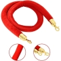 Senhill 4PCS barrier stand crowd control system with red velvet ropes barrier stand cord stand demarcation stand barrier post, gold