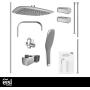 EISL shower set EASY FRESH, shower system without tap 2 in 1 with large rain shower (250 x 200 mm) and hand shower, chrome DX12006