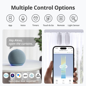 SwitchBot Smart Curtain Opener – Bluetooth Control, App & Timer, Alexa/Google Home Compatible