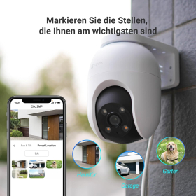 Вулична камера EZVIZ 2MP WiFi, 360° відеоспостереження, аудіо та виявлення людей (2 шт.)
