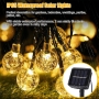 Aisutha Luces LED solares para jardín al aire libre, 8 m, cadena de luces solares para exteriores, 40 LED, 8 modos, bolas de cristal, impermeables, IP65, luces solares para exteriores, para jardín, patio, balcón, boda