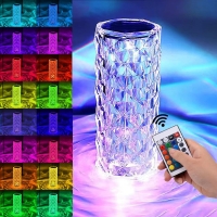 LOMUG LED Crystal Table Lamp, 16 Colors Touching Control, Night Light for Bedroom Living Room Decor [Energy Class F]