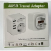 Redagod travel adapter UK adapter England Germany plug with 3 USB 1 type C,2 compartment socket adapter travel plug power adapter for Ireland Qatar wall charger charging station, England adapter