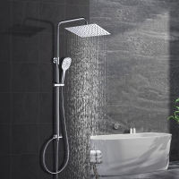 Görbach Stainless Steel Shower System Shower Set without Fittings Rain Shower Overhead Shower Set (SJ-E3030CP), Chrome