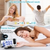 TAKRINK Digital projection alarm clock with USB port and temperature sensor