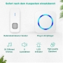 Wireless doorbell with 400 m range for the front door with 55 ringtones, flashing LED