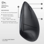 CSL – Optische kabellose Maus – Bluetooth + 2,4-GHz-Funk – vertikales Design