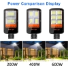 Farola solar Kingwen 400W con sensor crepuscular, color blanco frío