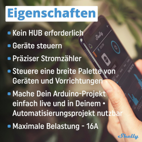 Умная розетка Shelly Plug 16А с управлением Wi-Fi и регулировкой мощности. Совместимость с Alexa и Google Home