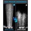 Amtier water-saving shower head, hand shower filter made of mineral stone and 6 jet types