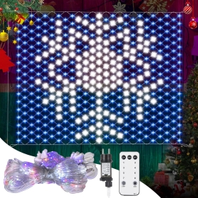 Christmas garland in the shape of a snowflake 120 x 130 cm, 320 LEDs