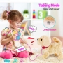 Interactive baby plush toy with walking, barking, tail wagging, singing and repeating functions