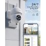 GNCC 2K Wi-Fi Outdoor Indoor Camera Security Camera IP66 360° PTZ камера з барвистим нічним баченням, виявленням руху та звуком тривоги, двостороннім аудіо