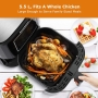 Hot Air Fryer Stainless Steel 5,5L XXL, Hot Air Fryer Air Fryer with 7 Programs, Air Fryer with Digital LED Touch Screen, Fryer Without Oil with Basket, 1700W, Bpa Free [Energy Class A+++]
