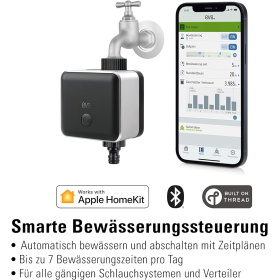 Eve Aqua riego automático de jardín, acceso remoto, sin puente, Bluetooth, HomeKit