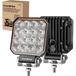 Светодиодный рабочий фонарь EverBrite 12 В/24 В, комплект дополнительных фонарей 2 шт. по 25 Вт, 16 светодиодных рабочих фонарей, водонепроницаемая фара IP66 для внедорожников, автомобилей, тракторов, экскаваторов, внедорожников