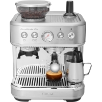 SENCOR espresso machine with Barista Express coffee grinder, brushed stainless steel