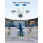 GNCC 2K Wi-Fi Outdoor Indoor Camera Security Camera IP66 360° PTZ камера з барвистим нічним баченням, виявленням руху та звуком тривоги, двостороннім аудіо