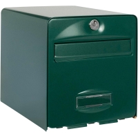 BURG-WÄCHTER La Poste Briefkasten, 2 Türen, 509 VE BALthazar, grün, verzinkter Stahl, mit vollständig öffnender Tür und Briefstopp (Türverriegelung bei 120°)