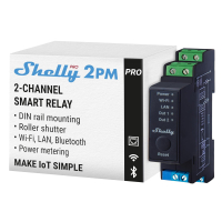 Shelly Pro 2PM | WiFi, LAN und Bluetooth 2-Kanal-Smart-Relaisschalter mit Leistungsmessung | Haus- und Gebäudeautomation | Kompatibel mit Alexa und Google Home | iOS-Android-App | Fernbedienung von