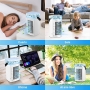 YISSVIC 4-in-1 tragbare Mini-Klimaanlage mit 3 Geschwindigkeiten und 7 Hintergrundbeleuchtungsfarben