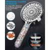 Amtier water-saving shower head, hand shower filter made of mineral stone and 6 jet types