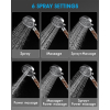 Amtier water-saving shower head, hand shower filter made of mineral stone and 6 jet types