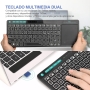 Rii RT518S Teclado Multimedia Inalámbrico y Bluetooth con 2 Retroiluminación LED y Gran Teclado Multitáctil Recargable para PC, Portátil, Tabletas, Smart TV, Windows, MacOS, Linux