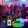 Mexllex Tira LED 10m (1 Rollo) Tira LED RGB Bluetooth con Control App