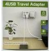 Redagod travel adapter UK adapter England Germany plug with 3 USB 1 type C,2 compartment socket adapter travel plug power adapter for Ireland Qatar wall charger charging station, England adapter