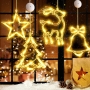 Weihnachtsgirlanden „Sterne“ mit Saugnapf 40 LEDs