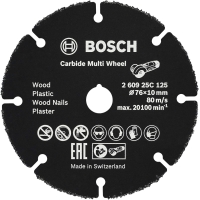 Disco de corte Bosch Professional Carbide Multi Wheel para madera, plástico, placas de yeso y tubos de cobre, Ø 76 mm, agujero Ø 10 mm