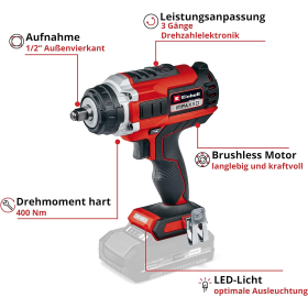 Аккумуляторный ударный гайковерт Einhell Professional IMPAXXO 18/400 Power 