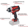 Einhell Professional Akku-Schlagschrauber IMPAXXO 18/400 Power X-Change (Li-Ion, 18 V, 400 Nm, 3-Gang-Getriebe, Bürstenloser Motor, Lieferung ohne Akku & Ladegerät)