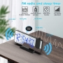 TAKRINK Digital projection alarm clock with USB port and temperature sensor