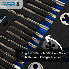 Juego de machos de roscar HSS M3-M12 para roscas internas y externas, juego de machos de roscar de acero de alta velocidad