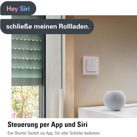 Eve Shutter Switch: Smart roller shutter control with integrated schedules, adaptive shading, Siri voice control, timer, remote access, no bridge required, Bluetooth/Thread, Apple HomeKit