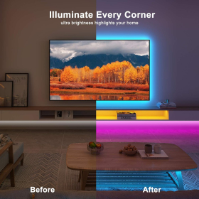 LED strip 20 m with remote control, timer setting, brightness adjustment