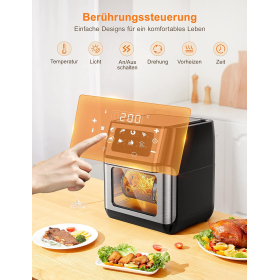 Freidora Innsky 10L, 1500W con 10 programas de aire caliente