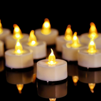 Velas de té LED, paquete de 12 velas de té LED sin llama, bombilla parpadeante realista, velas de té que funcionan con pilas, celebraciones festivas y de temporada, vela artificial eléctrica en amarillo cálido