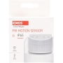 Infrared motion detector EMOS G1240 IP65 for indoor and outdoor use, angle 180°, detection range 12 m, sensitivity 3-2000 lux, also for surface mounting, white