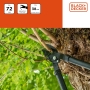 BLACK+DECKER Gartenschere – Schnittkapazität 38 mm – 72 cm – Baumschere – mit Antihaftbeschichtung der Klingen – Schwarz/